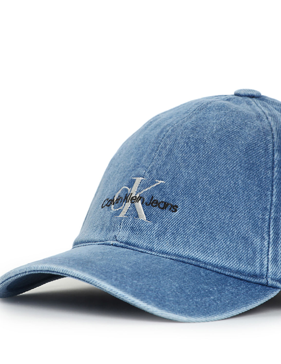 【 】CKJ Monogram Embroidery Denim Ball Cap_BLUE NWT Calvin Klein Men's Embroidered CK Logo Baseball Hat