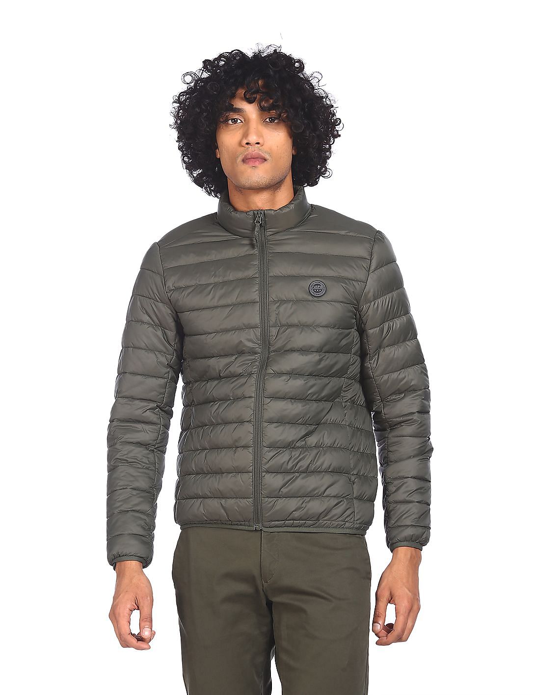 Lightweight quilted hooded jacket pretty green best sale