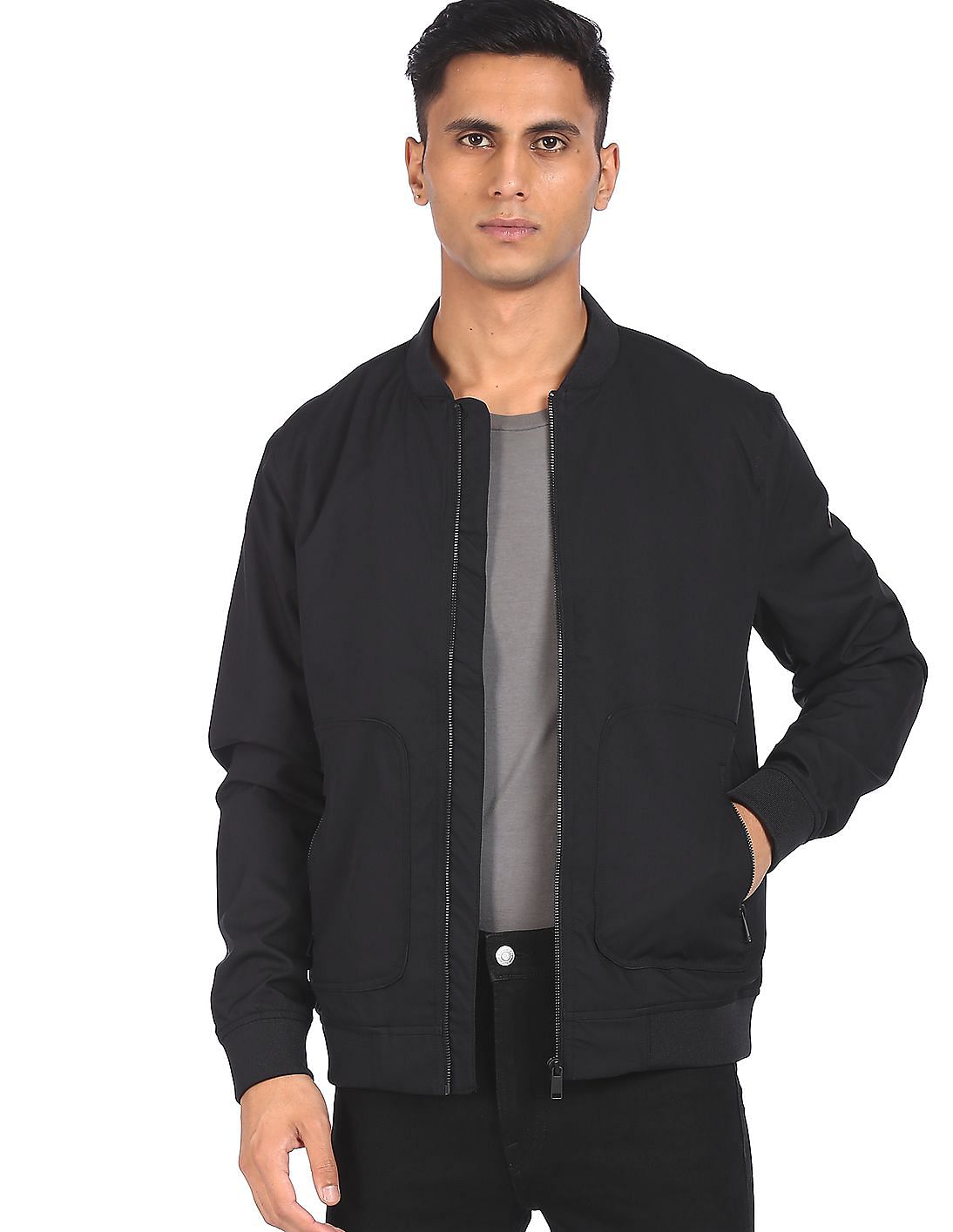Buy U.S. Polo Assn. Stand Collar Solid Jacket - NNNOW.com
