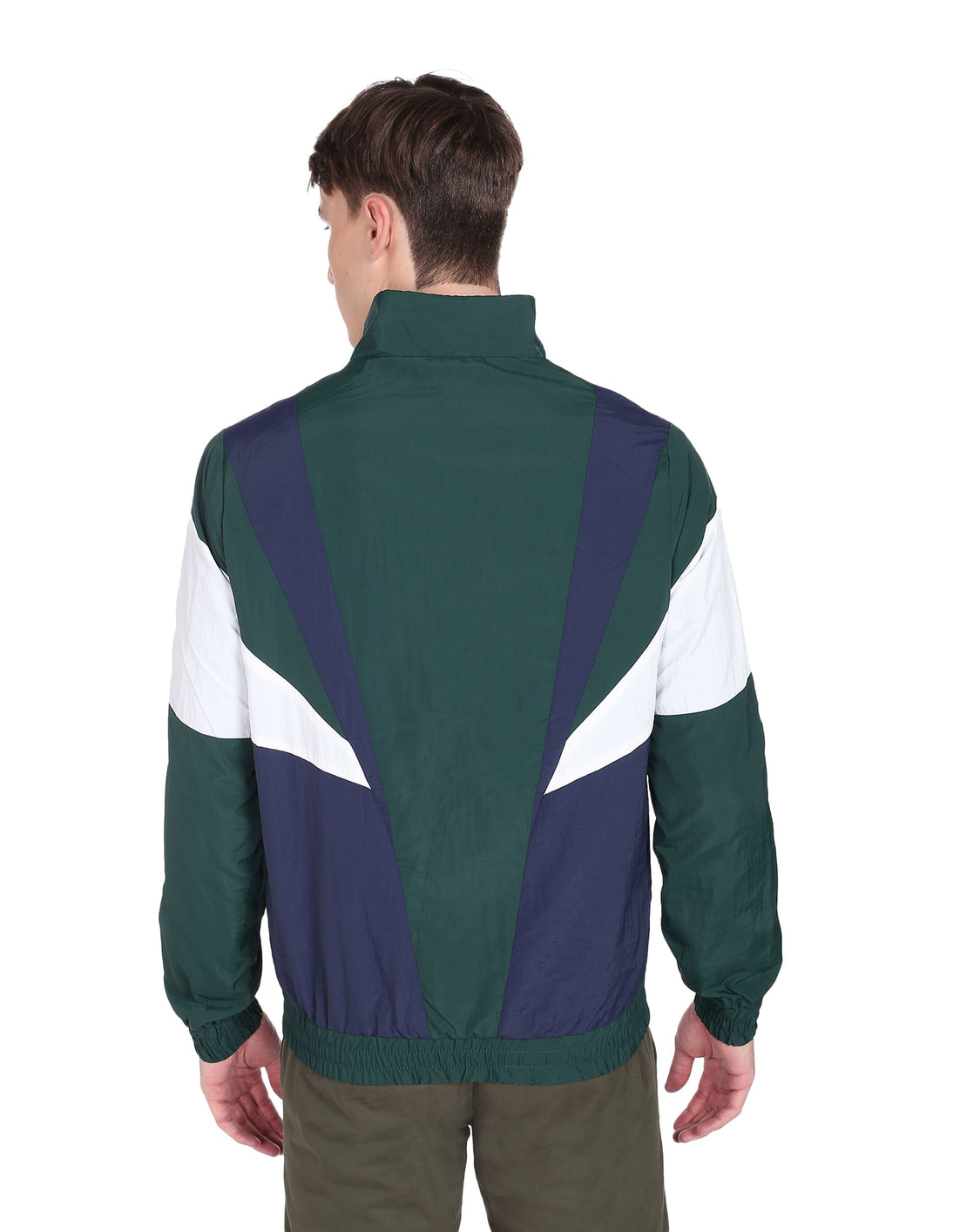 Buy Flying Machine High Neck Colour Block Bomber Jacket - NNNOW.com