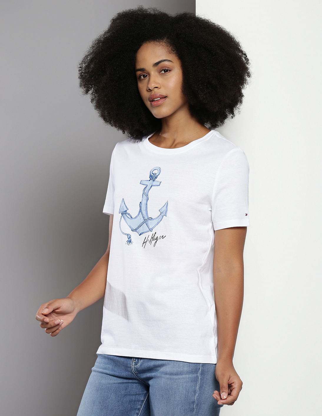 Buy Tommy Hilfiger Anchor Print Cotton T-Shirt - NNNOW.com