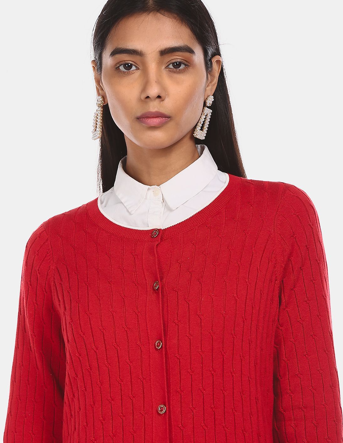 25AW HIGH TWIST WOOL KNIT VーNECK P/O RED AURALEE【オーラリー】High twist wool knit v-neck p/o 