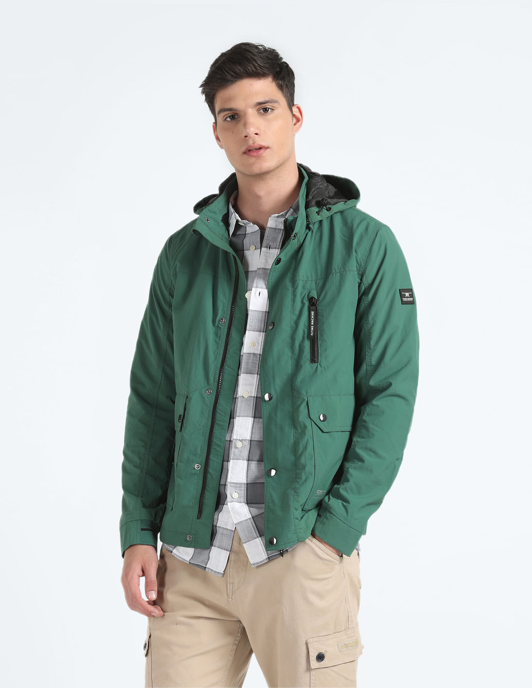 Buy Flying Machine Detachable Hood Utility Jacket - NNNOW.com