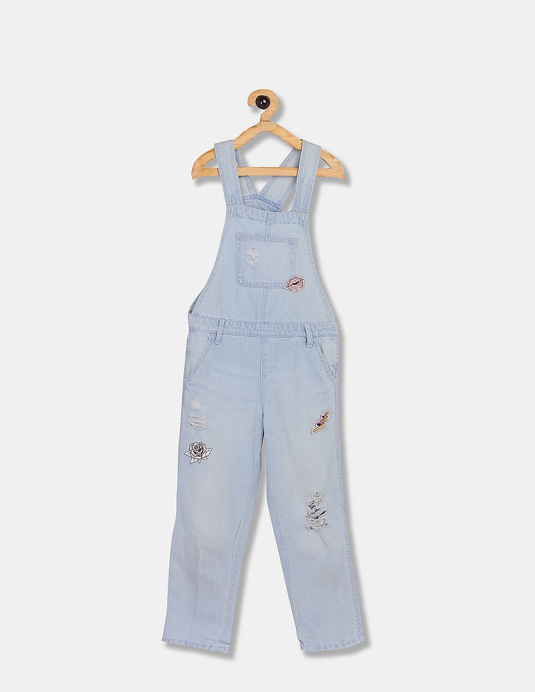 Buy The Children's Place Girls Girls Blue Denim Jumpsuit