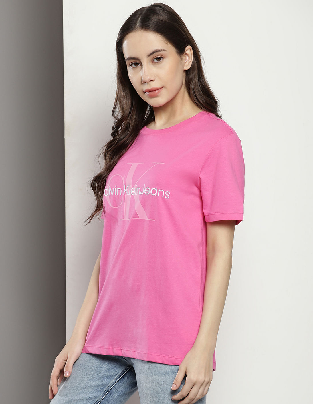 Tシャツ・カットソー KHRISJOY Woman T-Shirt Pink KWS25R1702FL0002 CAM001 Womens-Logo-Cotton-Jersey-T-