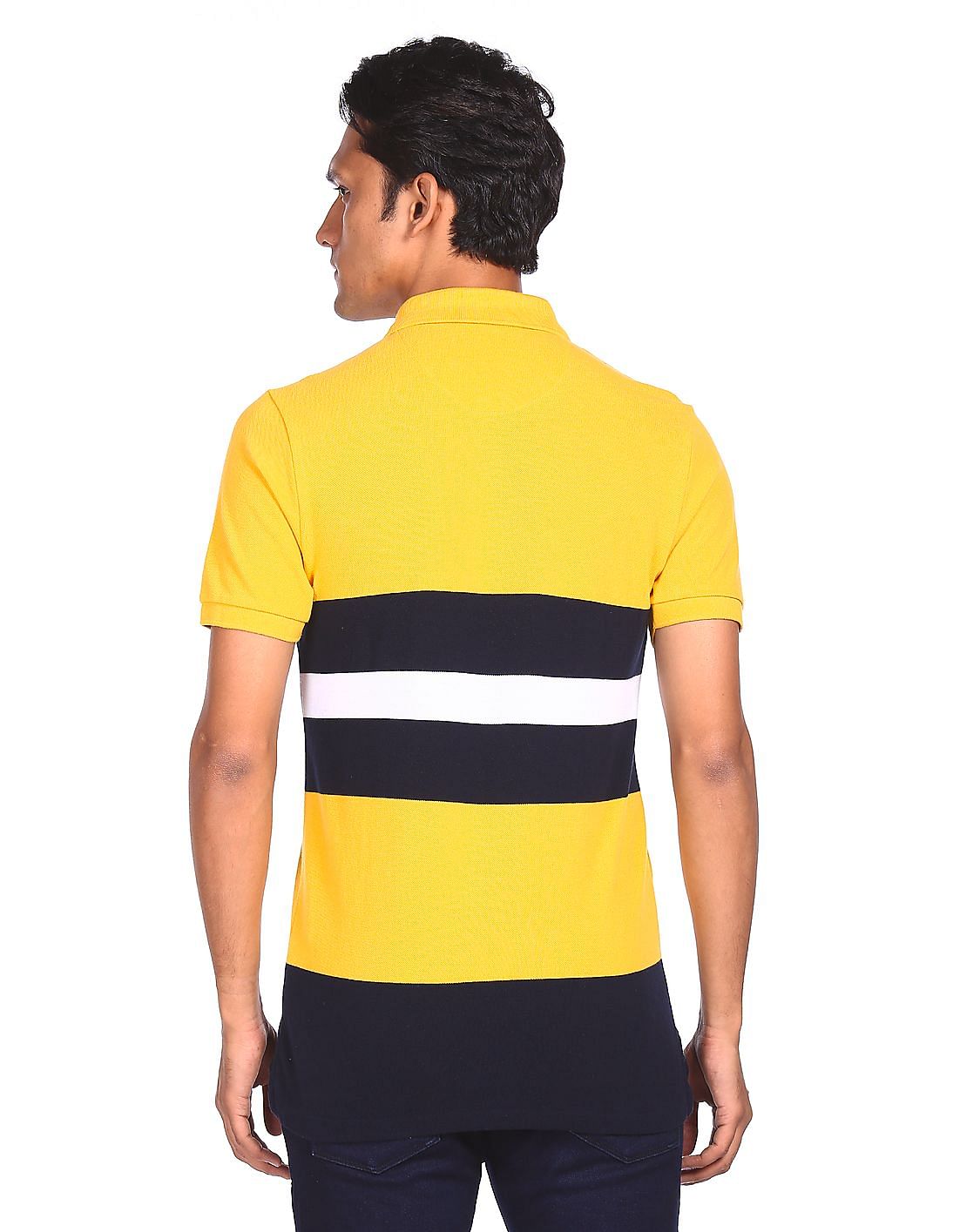 Black and yellow top polo