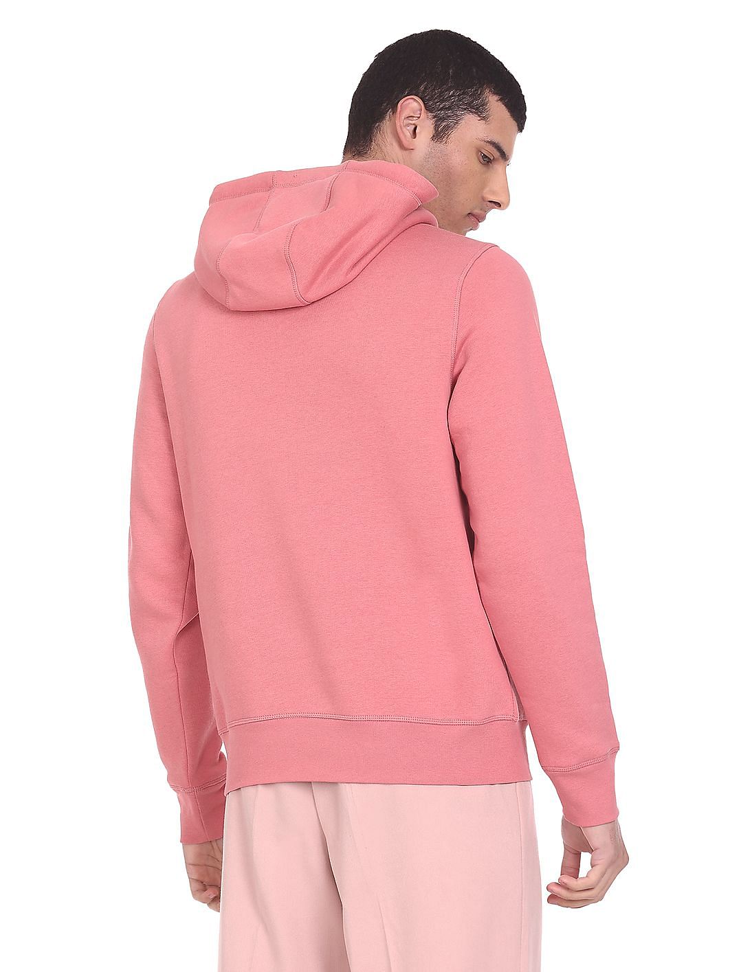 Mens pink tommy hot sale hilfiger hoodie