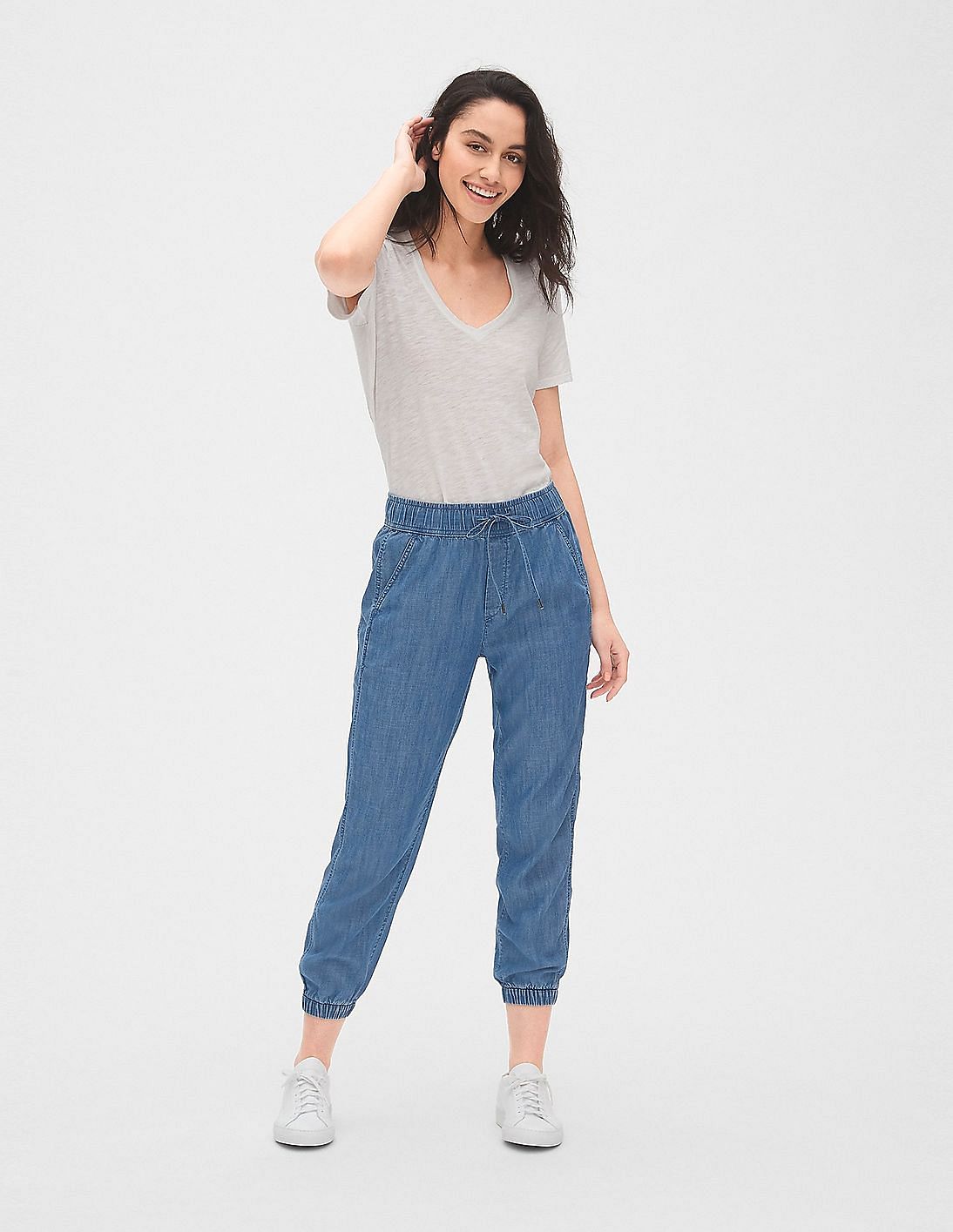 gap chambray joggers