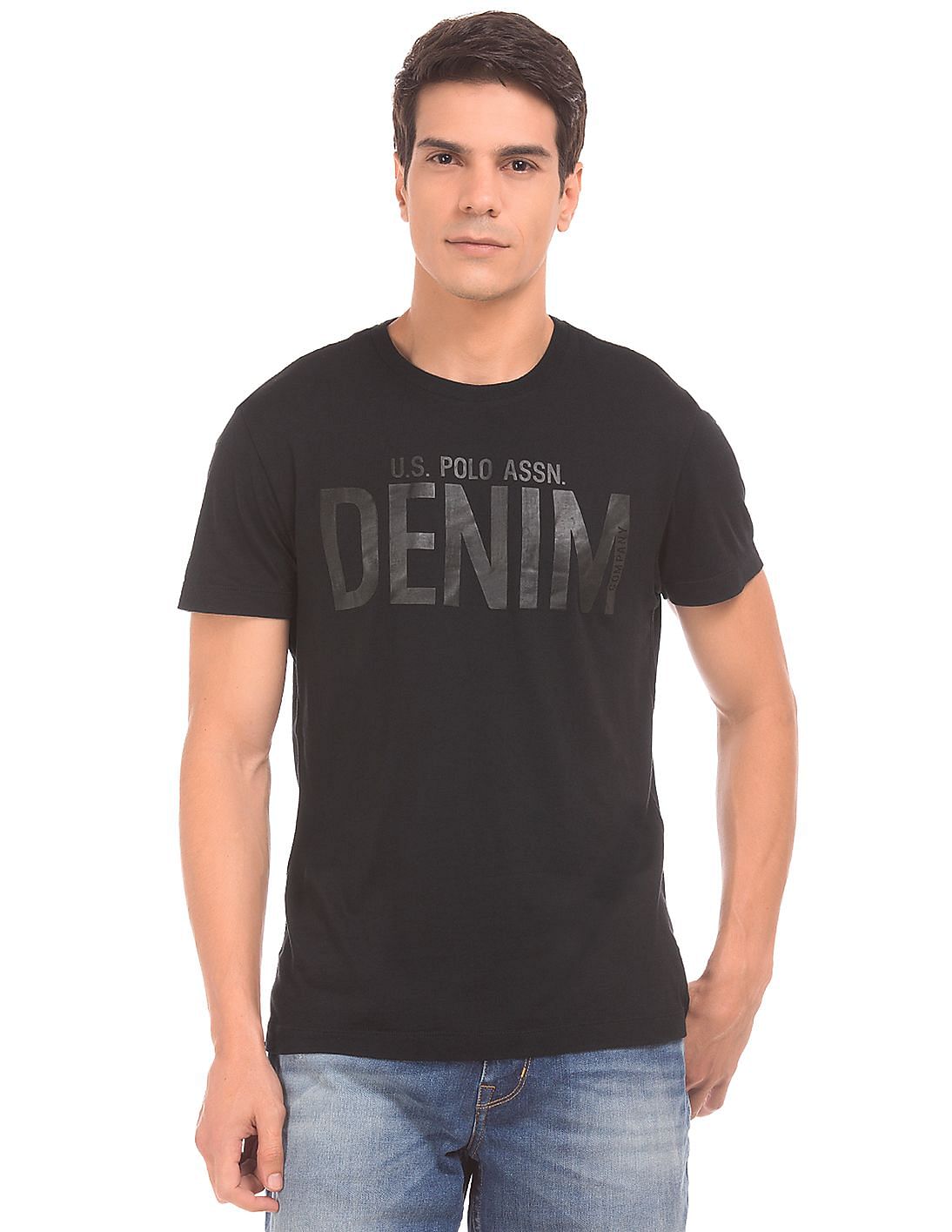 Buy U.S. Polo Assn. Denim Co. Men Brand Print Crew Neck T-Shirt - NNNOW.com