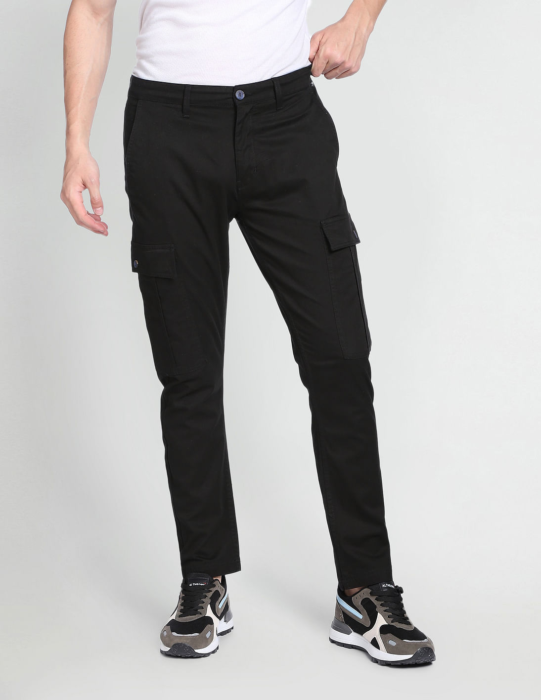 Buy Flying Machine Slim Fit Twill Cargo Trousers - NNNOW.com