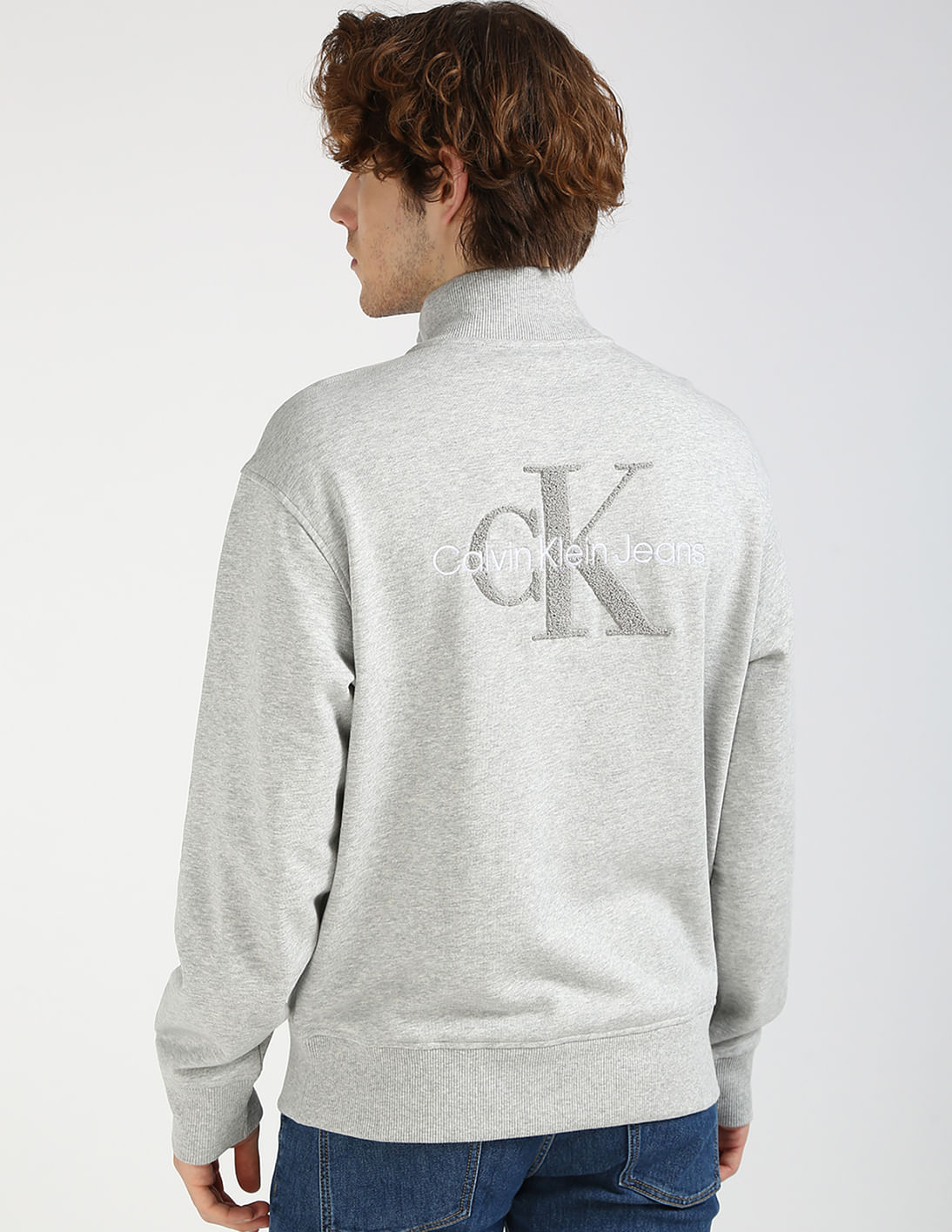 【  JEANS】CHENILLE MONOLOGO BRUSHED SWEATSHIRT Buy Calvin Klein Jeans Chenille Monologo Crewneck Sweatshirt