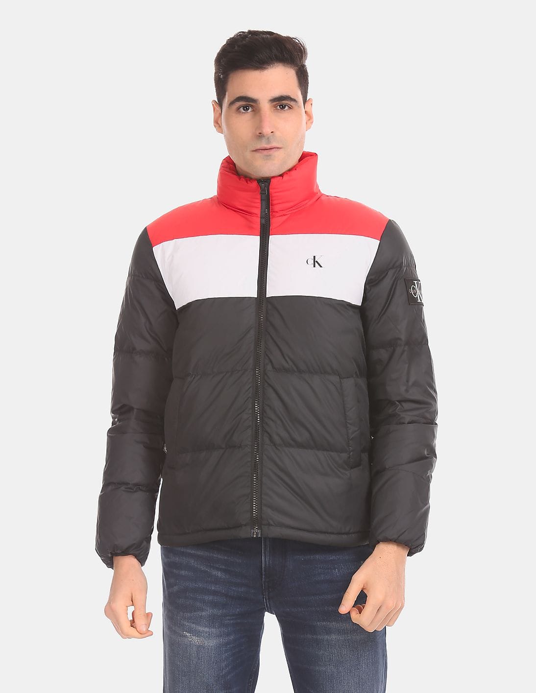 Colour Block Down Puffer Jacket 