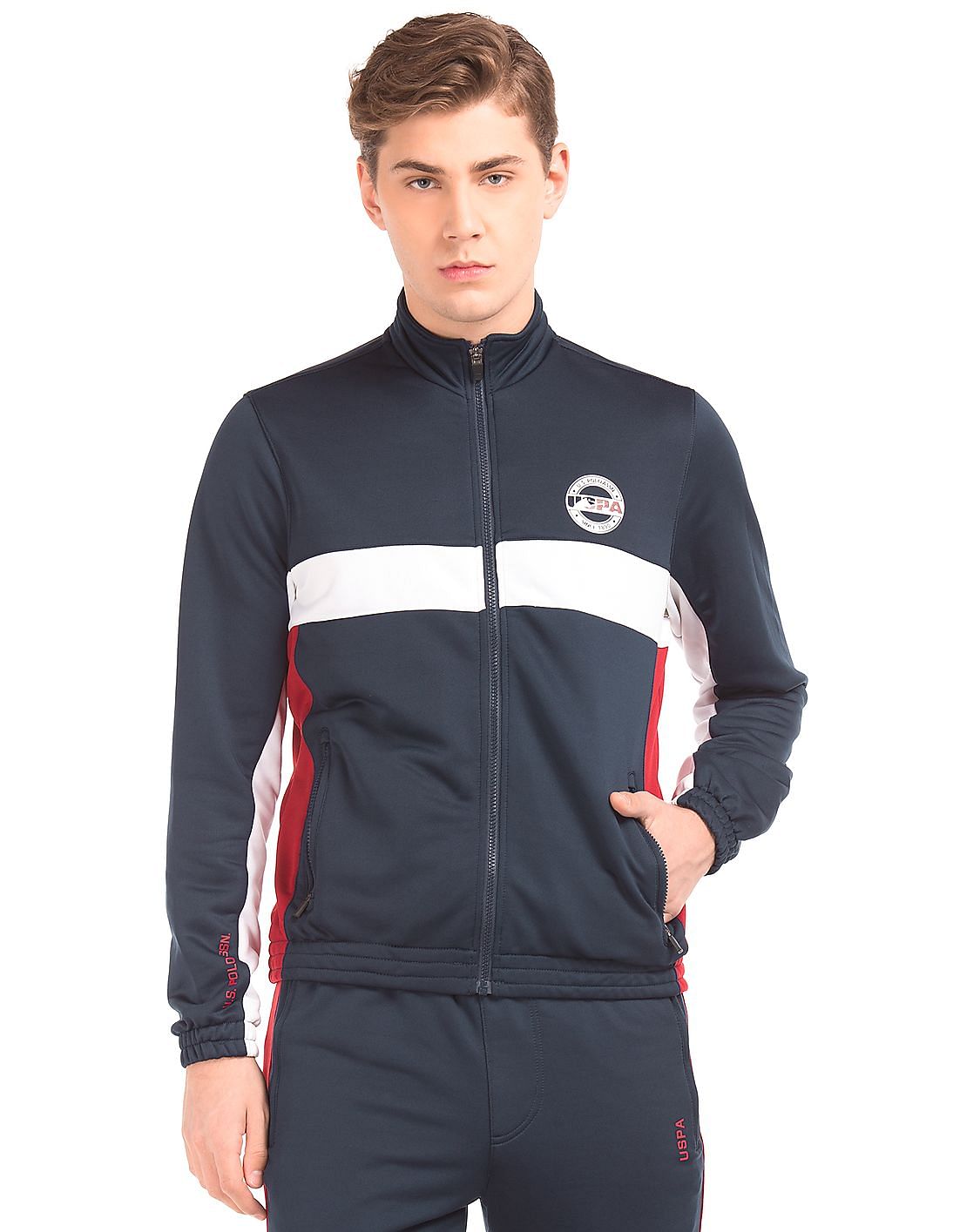 Buy USPA Active Colour Block Regular Fit Jacket - NNNOW.com