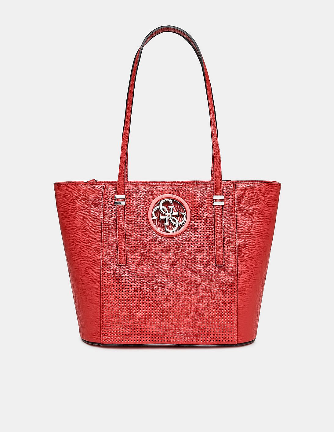 Buy GUESS Women Red Perforated Upper Open Road Small Tote 