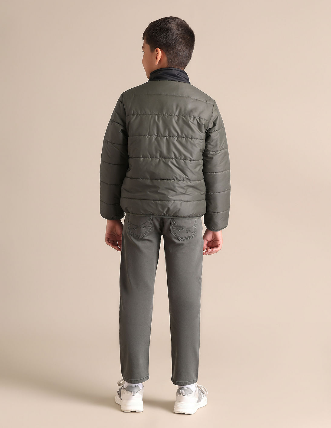 Buy U.S. Polo Assn. Kids Boys Solid Stand Collar Jacket