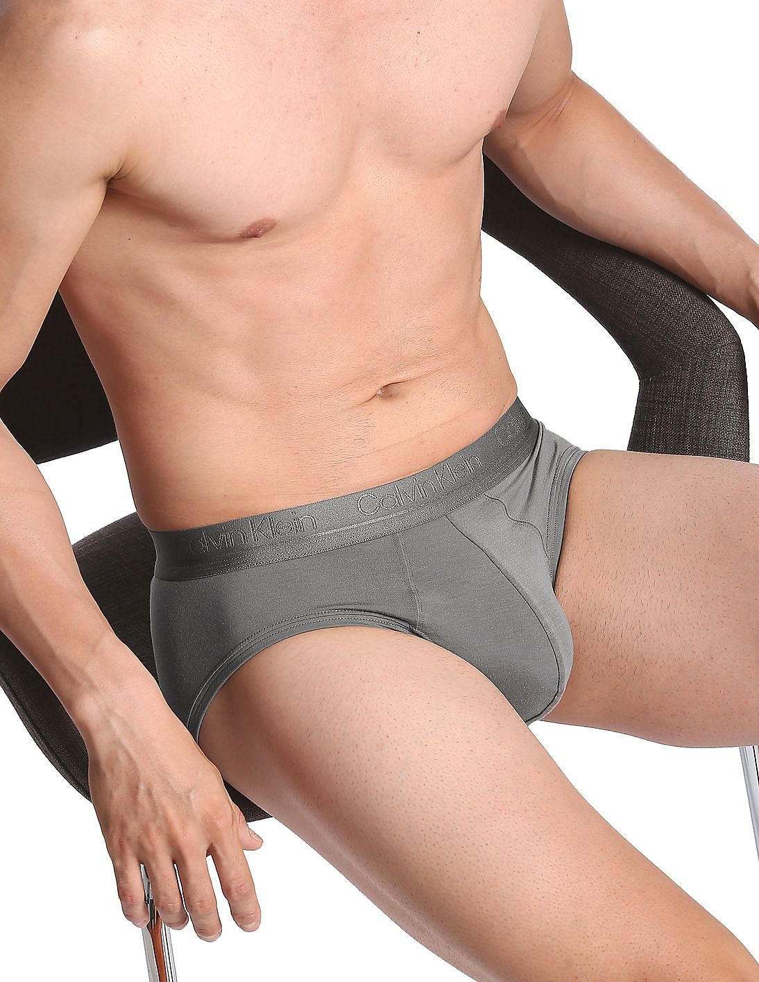 Buy Calvin Klein Underwear Men Grey Low Rise Silk Knit Solid Hip