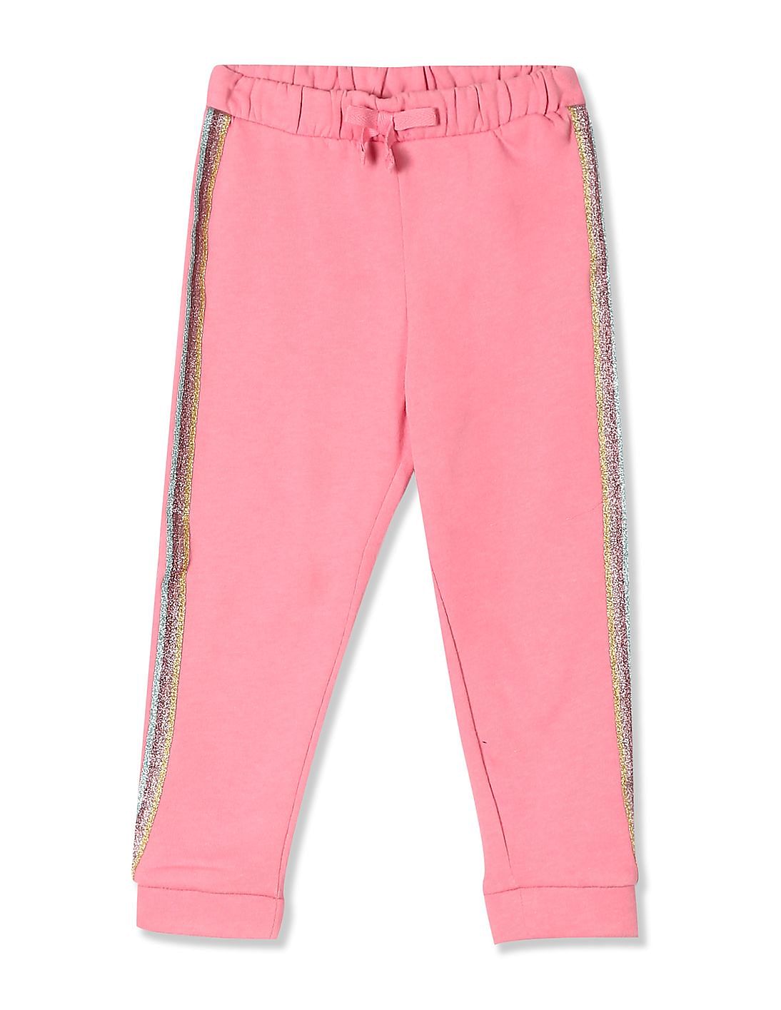 glitter side stripe trousers