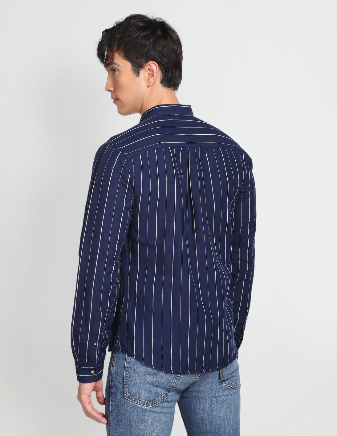 Buy Flying Machine Vertical Stripe Spread Collar Shirt - NNNOW.com