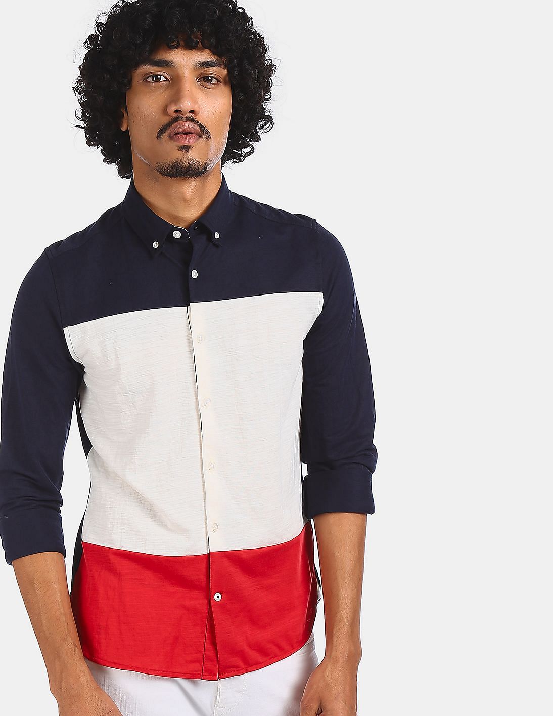 tommy hilfiger colour block shirt