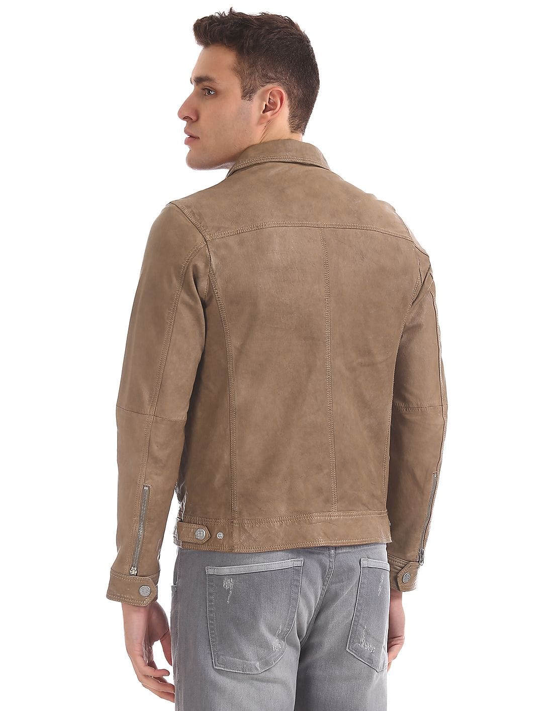 Buy Ed Hardy Men Genuine Leather Biker Jacket - NNNOW.com