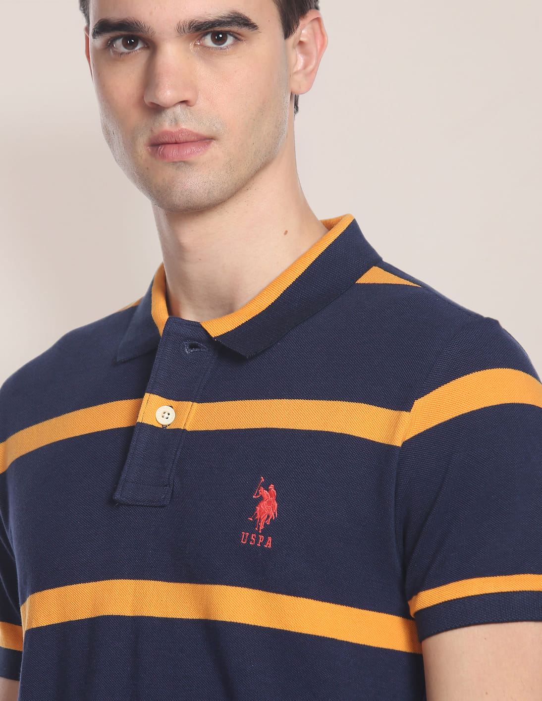 Buy U.S. Polo Assn. Men Navy Horizontal Stripe Polo Shirt - NNNOW.com