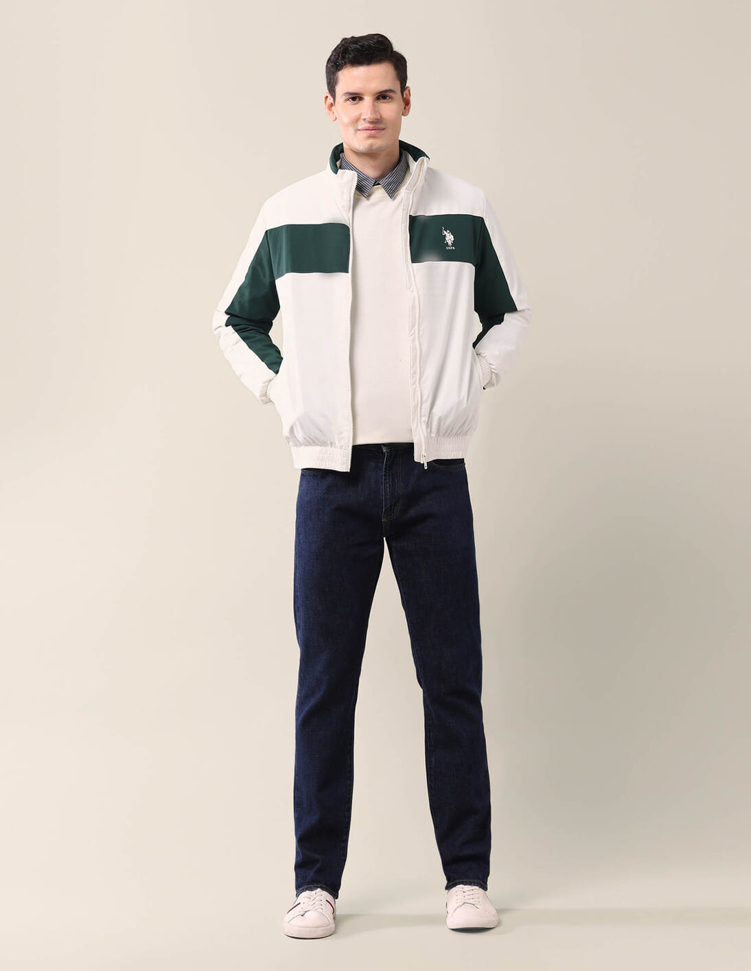 Buy U.S. Polo Assn. Colourblocked Regular Fit Jacket - NNNOW.com