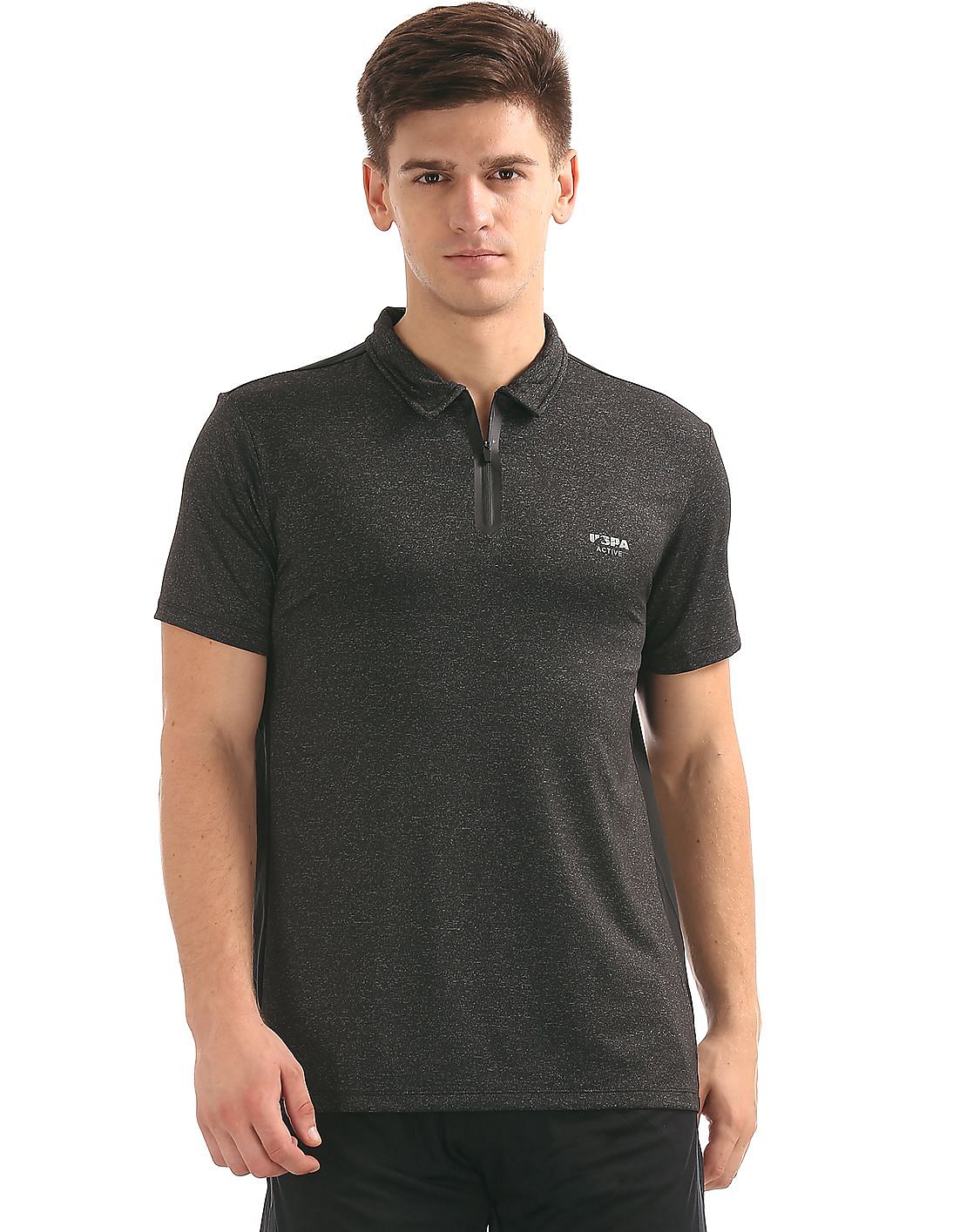 Buy USPA Active Men Colour Blocked Active Polo Shirt - NNNOW.com