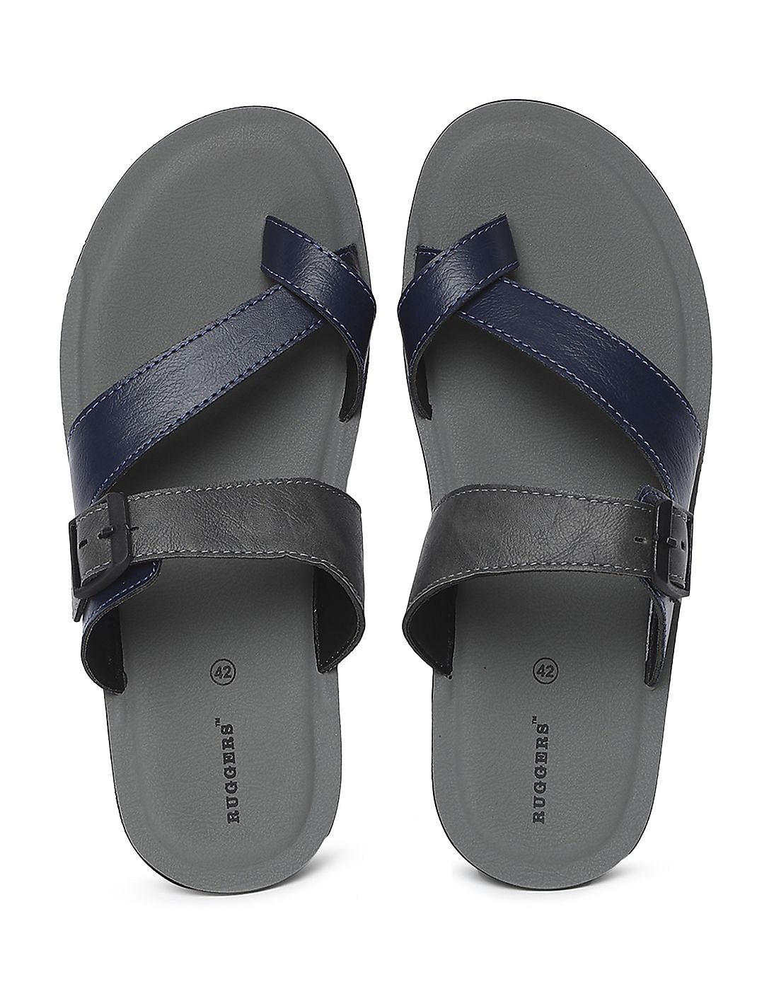 Buy Unlimited Men Grey Toe-Ring Sandals with Buckle - NNNOW.com