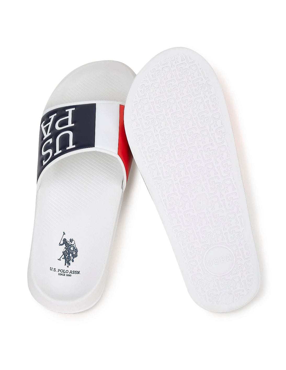 Buy U.S. Polo Assn. Men White Open Toe Logo Lacey 2.0 Slides - NNNOW.com