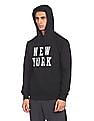 Aeropostale Men Black Long Sleeve Printed Hood Sweatshirt