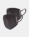 U.S. Polo Assn. Unisex Adults Black Triple Layer Anti Pollution Outdoor Reusable Airmesh Face Masks - Pack Of 2