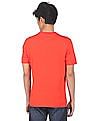 Aeropostale Men Orange Crew Neck Cotton Brand Print T-Shirt