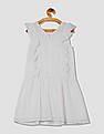 U.S. Polo Assn. Kids Girls Ruffle Trim Foil Print Dress