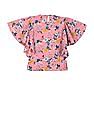 U.S. Polo Assn. Kids Girls Pink Butterfly Sleeve Printed Top