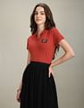 U.S. Polo Assn. Women Embroidered Crest Slim Polo Shirt