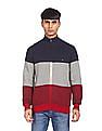 Tommy Hilfiger Men Blue Full Zipper Brand Logon Sweater