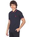 U.S. Polo Assn. Men Navy Striped Short Sleeve Polo T-shirt