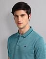 AD by Arvind Patterned Knit Slim Fit Polo Shirt