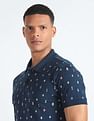 Flying Machine Geometric Print Cotton Polo Shirt