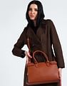 U.S. Polo Assn. Women Brand Stripe Structured Handbag