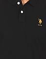 U.S. Polo Assn. Men Black Solid Polo T-Shirt