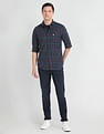 U.S. Polo Assn. Denim Co. Cutaway Collar Plaid Check Slim Fit Shirt
