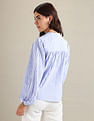 U.S. Polo Assn. Women Vertical Stripe Oxford Shirt