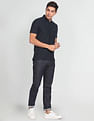 Arrow Sports Patterned Collar Textured Polo Shirt