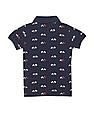 U.S. Polo Assn. Kids Ribbed Collar All Over Print Polo Shirt