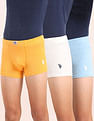 USPA Innerwear Boys Cotton Spandex Solid Trunks - Pack Of 3
