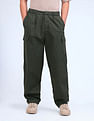 Flying Machine Solid Loose Fit Pleated Cargos
