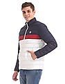 U.S. Polo Assn. Navy And White Colour Block Puffer Jacket