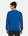 Arrow Sports Men Royal Ribbed Crew Neck Solid Sweatshirt