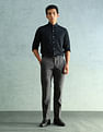 Arrow Solid Slim Fit Formal Trousers